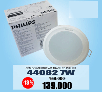 Đèn led âm trần D90 7W 44082 Philips 
